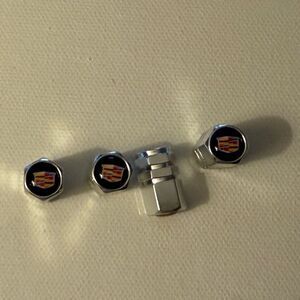 Cadillac Valve Stem Caps in Silver Set of 4 NWT